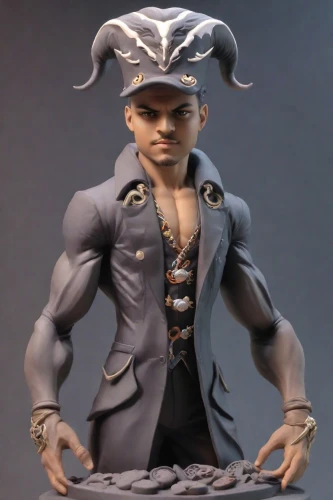 3d figure,pirate,sea man,game figure,male character,vax figure,actionfigure,3d man,gyro,pompadour,hatter,3d model,sea god,katakuri,action figure,angry man,poseidon,figurine,edge muscle,shimada,Digital Art,Clay