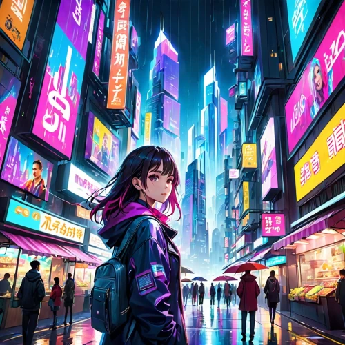 cyberpunk,shinjuku,taipei,tokyo city,shibuya,colorful city,tokyo,cityscape,harajuku,hk,shanghai,tokyo ¡¡,osaka,hong kong,ultraviolet,city trans,nico,urban,hong,kowloon,Anime,Anime,General