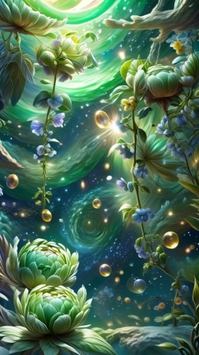 frog background,mermaid background,underwater background,spring leaf background,green wallpaper,forest of dreams,elven forest,fairy forest,green aurora,flora abstract scrolls,fairy galaxy,forest background,mermaid scales background,spring background,fractals art,water lilies,fantasy picture,photosynthesis,cartoon video game background,fractal environment