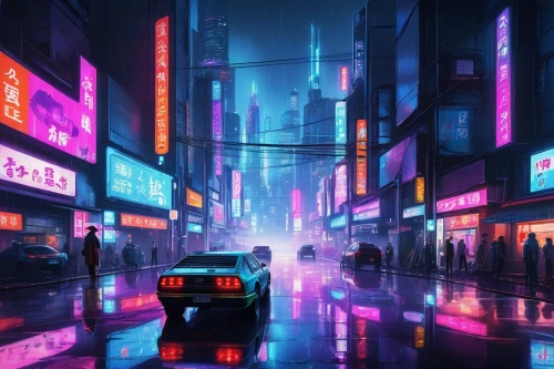 cyberpunk,tokyo city,tokyo,shinjuku,taipei,cityscape,colorful city,shanghai,neon arrows,vapor,osaka,futuristic landscape,fantasy city,hong kong,shibuya,tokyo ¡¡,futuristic,urban,hk,neon lights,Illustration,Japanese style,Japanese Style 20