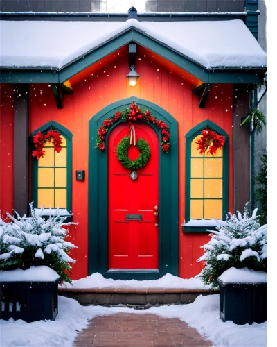 christmas house,winter house,christmas snowy background,christmas wallpaper,christmas colors,christmas snow,exterior decoration,festive decorations,front door,door wreath,christmas motif,christmas scene,christmas landscape,snow roof,home door,christmas background,winter wonderland,watercolor christmas background,christmas window on brick,winter window,Illustration,Japanese style,Japanese Style 18