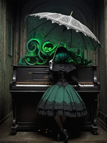 pianist,piano,the piano,piano player,concerto for piano,iris on piano,grand piano,piano lesson,player piano,malachite,pianet,spinet,emerald,jazz pianist,gothic fashion,piano notes,composer,rusalka,lily pad,organist,Illustration,Black and White,Black and White 26