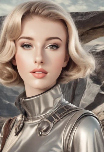 joan of arc,silver,heroic fantasy,the blonde in the river,silver arrow,sci fiction illustration,silvery,fantasy woman,cuirass,female warrior,fantasy portrait,blonde woman,portrait background,andromeda,venus surface,fantasy art,archangel,artificial hair integrations,cosmetic brush,world digital painting