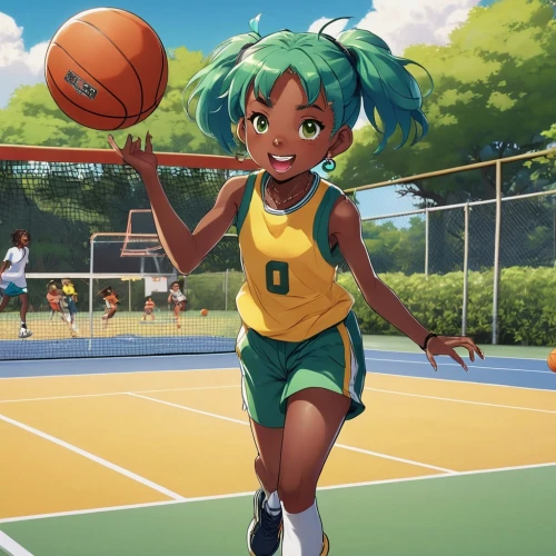 basketball player,woman's basketball,sports girl,basketball court,basketball,vector ball,outdoor basketball,streetball,sports uniform,anime cartoon,anime girl,playing sports,anime 3d,ball sports,sports game,tiana,girls basketball,women's basketball,slam dunk,sporty,Illustration,Abstract Fantasy,Abstract Fantasy 11