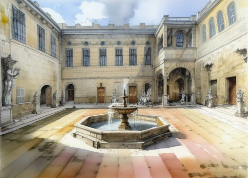 roman bath,aix-en-provence,thermae,bath,siracusa,ancient rome,neoclassical,pallas athene fountain,piazza,nimes,ancient roman architecture,athens art school,thermal bath,mozart fountain,celsus library,villa cortine palace,capitoline square,roman ancient,piazza san marc,sanssouci,Photography,General,Realistic