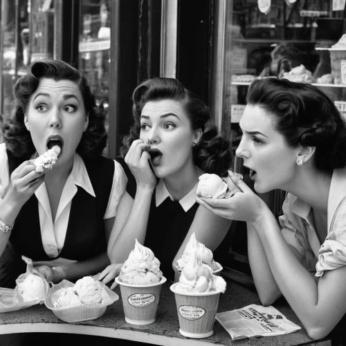 vintage 1950s,50's style,retro pin up girls,fifties,vintage girls,pin-up girls,pin up girls,retro women,vintage women,women at cafe,ice creams,1950s,model years 1960-63,retro 1950's clip art,ice-cream,1950's,ice cream parlor,1955 montclair,soft serve ice creams,pin ups,Photography,Black and white photography,Black and White Photography 08
