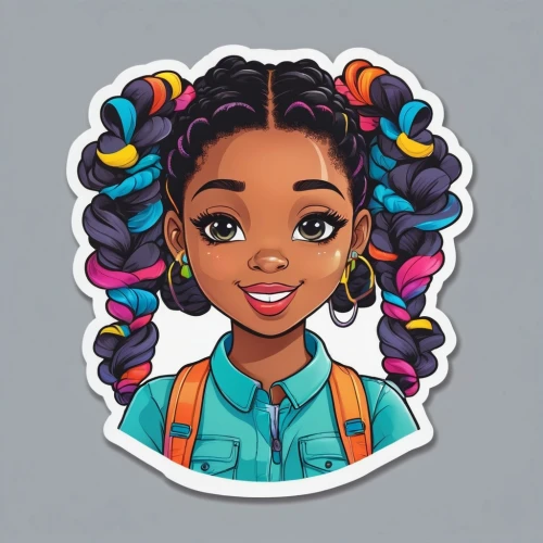 kids illustration,vector illustration,vector girl,tiana,girl with speech bubble,vector graphic,moana,vector art,clipart sticker,tiktok icon,stickers,donut illustration,rockabella,flat blogger icon,girl in a wreath,afro american girls,dribbble icon,cute cartoon character,illustrator,merida,Unique,Design,Sticker