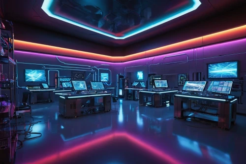 computer room,sci fi surgery room,the server room,ufo interior,control center,game room,cyberspace,computer store,computer workstation,aqua studio,data center,neon human resources,laboratory,cyberpunk,computer desk,control desk,cyber,modern office,arcade,lab,Illustration,Realistic Fantasy,Realistic Fantasy 36