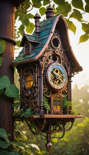 wooden birdhouse,cuckoo clock,bird house,cuckoo clocks,fairy house,birdhouse,birdhouses,bee house,bird home,tree house,miniature house,insect house,tree house hotel,grandfather clock,little house,treehouse,music box,children's playhouse,house in the forest,small house,Illustration,Paper based,Paper Based 07