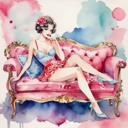 watercolor pin up,pinup girl,valentine pin up,fashion illustration,watercolor macaroon,pin-up girl,valentine day's pin up,pin up girl,watercolor women accessory,retro pin up girl,pin ups,pin-up,pin up,rococo,pin-up girls,agent provocateur,retro pin up girls,watercolor background,pin up girls,painted lady,Illustration,Paper based,Paper Based 25