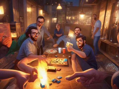 game illustration,tabletop game,rotglühender poker,gnomes at table,campers,game art,community connection,drinking party,campfire,adventure game,dice poker,board game,content writers,live escape game,steam release,poker table,role playing game,pocket billiards,card game,poker,Photography,General,Realistic