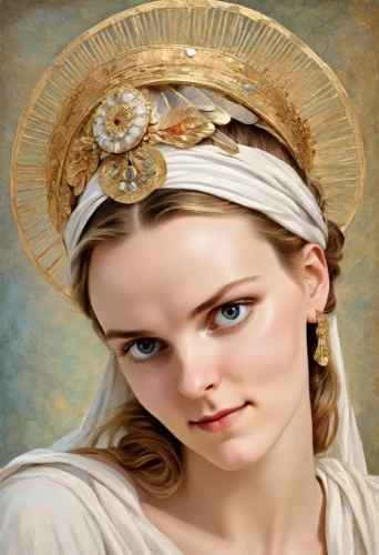 the prophet mary,jessamine,mary 1,the hat of the woman,angel moroni,baroque angel,portrait of christi,the angel with the veronica veil,mary-gold,praying woman,biblical narrative characters,portrait background,beautiful bonnet,pilgrim,woman of straw,mystical portrait of a girl,fantasy portrait,flower crown of christ,milkmaid,seven sorrows,Digital Art,Classicism