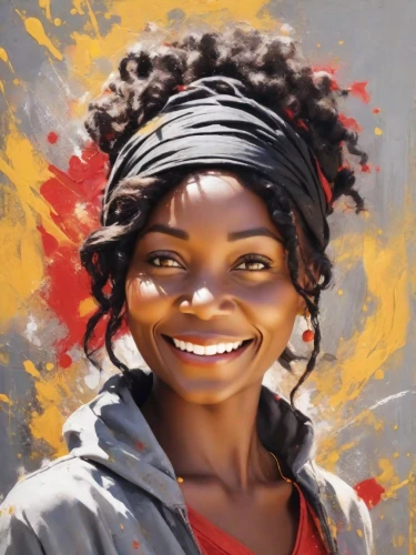 girl portrait,a girl's smile,digital painting,african woman,painting technique,world digital painting,oil painting on canvas,artist portrait,maria bayo,woman portrait,portrait of a girl,oil painting,girl drawing,clementine,art painting,portrait background,face portrait,painting,street artist,mali