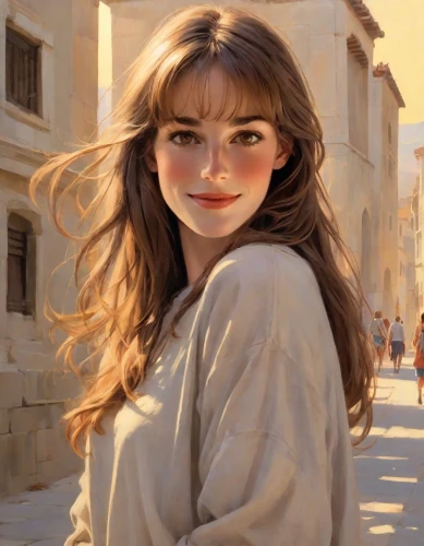 world digital painting,girl in a historic way,digital painting,girl portrait,a girl's smile,oil painting,photo painting,romantic portrait,portrait of a girl,cinnamon girl,fantasy portrait,oil painting on canvas,italian painter,mystical portrait of a girl,the girl's face,young woman,jane austen,portrait background,oil on canvas,a charming woman,Digital Art,Classicism