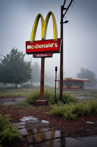 mcdonald's,mcdonald,mcdonalds,fast-food,mcgriddles,fastfood,fast food restaurant,fast food,conceptual photography,fast food junky,drive through,mcmuffin,kids' meal,mcdonald's chicken mcnuggets,north american fog,big mac,ground fog,corporations,ronald,post apocalyptic,Illustration,American Style,American Style 05