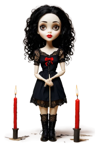 a voodoo doll,black candle,doll figure,gothic woman,the voodoo doll,female doll,voodoo doll,valentine candle,candlemaker,kewpie doll,cloth doll,candle wick,painter doll,killer doll,lighted candle,goth woman,collectible doll,designer dolls,handmade doll,wooden doll,Illustration,Vector,Vector 14
