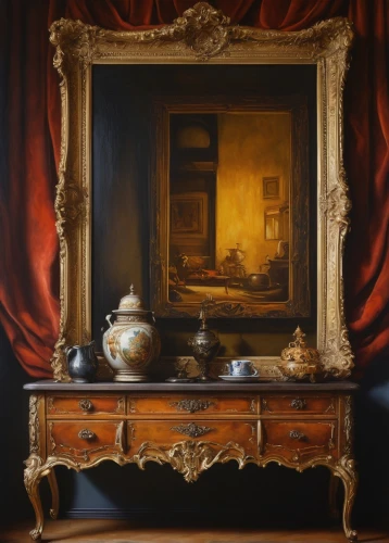 sideboard,china cabinet,cabinet,dressing table,danish room,antique table,antiques,rococo,sitting room,dresser,partiture,decorative frame,antiquariat,paintings,still life,antique furniture,bedside table,antique background,mantle,baroque,Conceptual Art,Graffiti Art,Graffiti Art 05