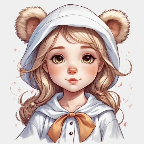 chibi girl,white fur hat,cub,white bear,cinnamon girl,little bunny,little rabbit,fairy tale character,girl portrait,child fox,little red riding hood,little fox,cute cartoon character,child girl,kids illustration,sheep portrait,ferret,little bear,little girl,custom portrait