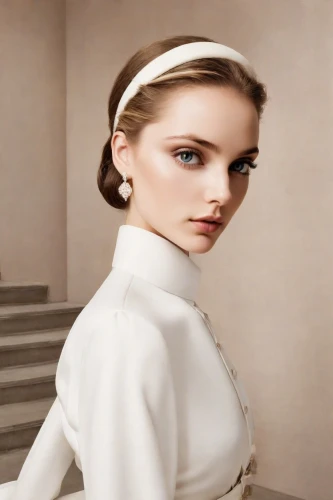female model,chignon,stewardess,bridal jewelry,artificial hair integrations,bridal clothing,elegant,bridal accessory,pearl necklace,realdoll,fashion doll,shoulder pads,elegance,fashion dolls,lily-rose melody depp,marguerite,women's accessories,fashion illustration,natural cosmetic,collar,Photography,Realistic