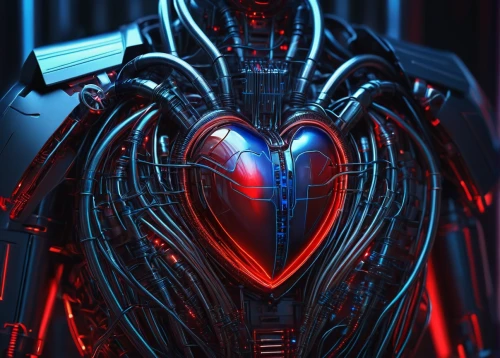 human heart,the heart of,cyborg,cybernetics,cardiac,heart background,cg artwork,ekg,cyber,heart lock,predator,sci fiction illustration,terminator,heartbeat,scifi,alien warrior,valentines day background,biomechanical,cinema 4d,neon body painting,Illustration,Realistic Fantasy,Realistic Fantasy 17