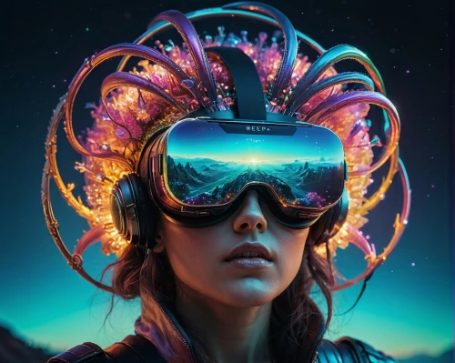 sci fiction illustration,bicycle helmet,cyberpunk,oculus,cyber glasses,vr,vr headset,virtual reality,visor,science fiction,sci-fi,sci - fi,sci fi,goggles,scifi,science-fiction,virtual reality headset,nerve,head woman,astronaut helmet