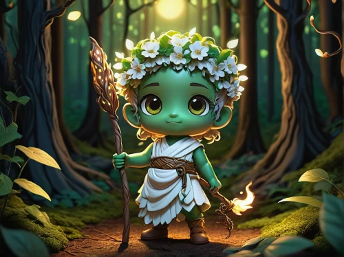 dryad,druid,fae,elven flower,anahata,lilly of the valley,child fairy,forest clover,little girl fairy,ori-pei,the enchantress,green aurora,hula,faerie,linden blossom,tiana,navi,druid grove,fairy forest,garden fairy,Illustration,Black and White,Black and White 18