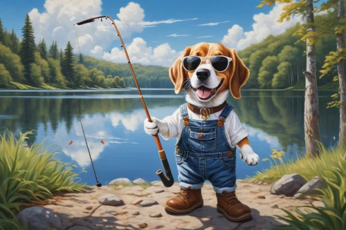 treeing walker coonhound,hunting dog,beagador,beagle,beaglier,fly fishing,bluetick coonhound,american foxhound,basset hound,bavarian mountain hound,welsh springer spaniel,coonhound,hunting dogs,fishing,fisherman,english coonhound,big-game fishing,fishing classes,go fishing,fishing rod,Conceptual Art,Daily,Daily 05