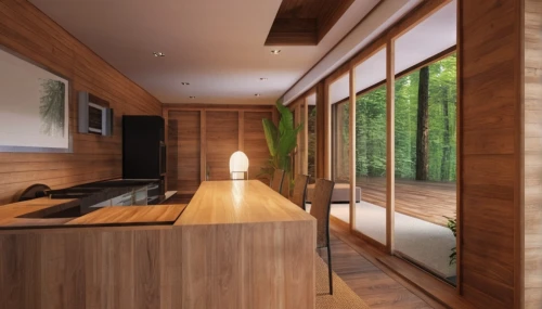 wooden sauna,japanese-style room,modern room,room divider,wooden windows,timber house,laminated wood,interior modern design,wooden house,bamboo curtain,sauna,sleeping room,3d rendering,ryokan,inverted cottage,modern kitchen interior,kitchen design,wood floor,wooden floor,wooden beams,Photography,General,Realistic