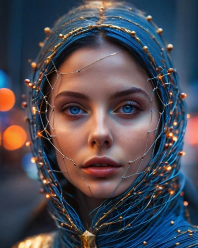 valerian,head woman,cyborg,cyberpunk,yuri gagarin,hijab,arabian,samara,fantasy portrait,avatar,metropolis,mystical portrait of a girl,veil,futuristic,cinderella,fantasy woman,the enchantress,woman face,blue enchantress,dubai