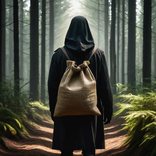 hooded man,the wanderer,forest man,cloak,wanderer,mystery book cover,bag,play escape game live and win,free wilderness,the bag of straw,the mystical path,photo manipulation,hobo bag,grimm reaper,a journey of discovery,pilgrimage,farmer in the woods,hooded,the path,forest walk,Photography,Documentary Photography,Documentary Photography 38