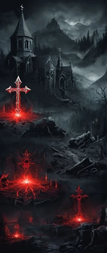 blood church,purgatory,blood icon,haunted cathedral,crosses,templar,heaven and hell,the crucifixion,concept art,angels of the apocalypse,blood moon,pilgrimage,dark world,world digital painting,game illustration,devilwood,priest,occult,a drop of blood,dante's inferno,Conceptual Art,Fantasy,Fantasy 02