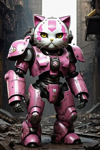 pink cat,the pink panter,cat warrior,pink vector,armored animal,tau,the pink panther,mecha,armored,war machine,minibot,mech,destroy,patrols,magenta,pink panther,rex cat,pixaba,heavy armour,bot,Conceptual Art,Daily,Daily 01