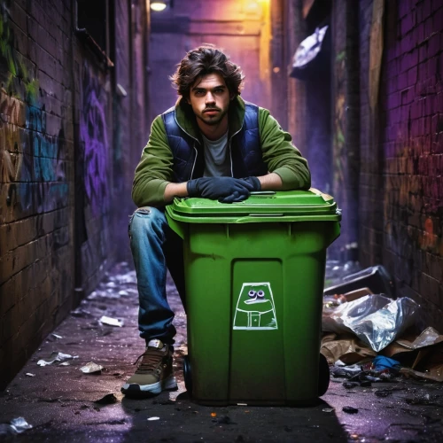 rubbish collector,waste collector,bin,garbage collector,landfill,waste separation,homeless man,waste container,rubbish,trash land,garbage lot,waste bins,trash can,garbage can,recycling world,homeless,garbage,trash dump,che,trashcan,Conceptual Art,Daily,Daily 07