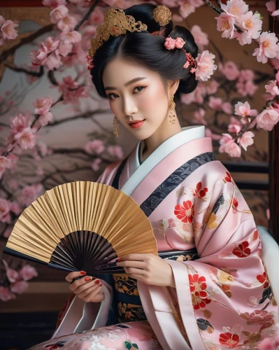 geisha girl,geisha,japanese woman,mukimono,japanese culture,hanbok,japanese art,kimono fabric,japanese floral background,kimono,japanese doll,floral japanese,japanese cherry,oriental girl,japanese style,japanese cherry blossom,cherry blossom japanese,oriental princess,plum blossoms,japanese,Art,Artistic Painting,Artistic Painting 05