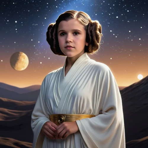 princess leia,cg artwork,star mother,jedi,official portrait,republic,chewy,portrait background,daisy jazz isobel ridley,sw,imperial,starwars,force,custom portrait,clone jesionolistny,the main star,rots,luke skywalker,magnificent,bb8,Illustration,Realistic Fantasy,Realistic Fantasy 11