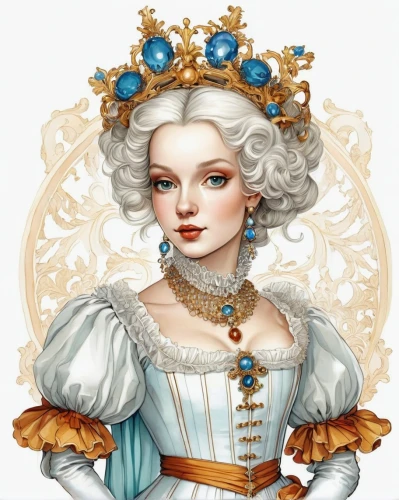 white rose snow queen,victorian lady,cinderella,queen anne,fairy tale character,white lady,venetia,rococo,angelica,elsa,fantasy portrait,elizabeth i,the snow queen,sultana,eglantine,princess sofia,celtic queen,zodiac sign libra,vanessa (butterfly),della,Illustration,Abstract Fantasy,Abstract Fantasy 11