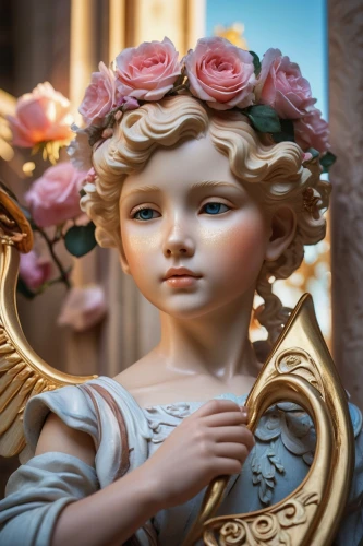 baroque angel,angel statue,the angel with the veronica veil,angel figure,the prophet mary,child fairy,decorative figure,angel playing the harp,angel moroni,flower crown of christ,porcelain dolls,girl in a wreath,little girl fairy,vintage angel,golden wreath,the statue of the angel,doll looking in mirror,flower fairy,vintage doll,harp with flowers,Photography,Artistic Photography,Artistic Photography 08