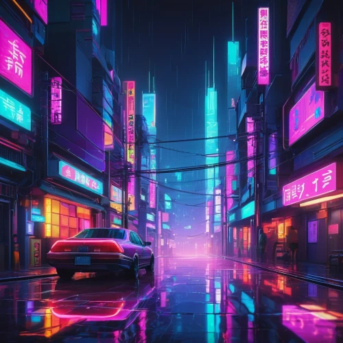 tokyo,tokyo city,shinjuku,cyberpunk,colorful city,taipei,neon arrows,cityscape,osaka,shanghai,aesthetic,urban,vapor,neon,tokyo ¡¡,kyoto,80's design,3d car wallpaper,fantasy city,neon lights,Illustration,Vector,Vector 08