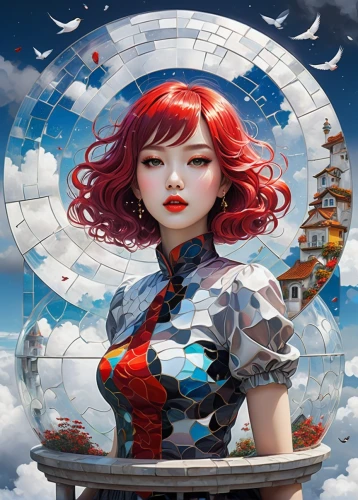 transistor,scarlet sail,sci fiction illustration,waterglobe,crystal ball,fantasy portrait,queen of hearts,fantasy art,capsule-diet pill,glass sphere,sea fantasy,fantasy picture,heliosphere,horoscope libra,airship,globe,sky rose,heroic fantasy,sphere,3d fantasy,Art,Artistic Painting,Artistic Painting 32