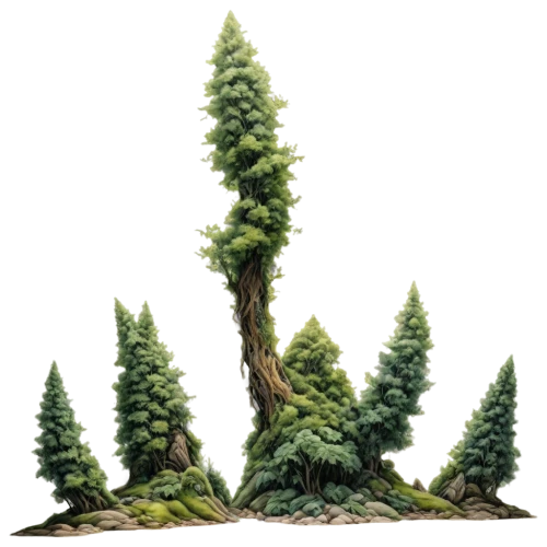 spruce-fir forest,silvertip fir,coniferous forest,trees with stitching,sitka spruce,spruce forest,terrain,spruce needle,coniferous,temperate coniferous forest,spruce trees,colorado spruce,diorama,scale model,evergreen trees,dwarf pine,dwarf tree,spruce tree,small tree,oregon pine,Illustration,Paper based,Paper Based 08