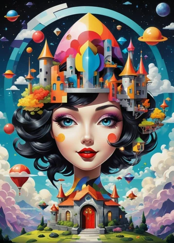 fantasy world,fantasy city,3d fantasy,psychedelic art,fantasy art,wonderland,dream world,fantasy picture,fairy world,fantasia,surrealism,dreamland,world digital painting,surrealistic,fantasy portrait,fantasy woman,fairy tale icons,jigsaw puzzle,imagination,temples,Art,Artistic Painting,Artistic Painting 44