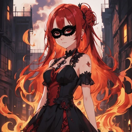 fire devil,masquerade,fire lily,fire angel,burning hair,fire siren,inferno,fire background,flame robin,fiery,vanessa (butterfly),asuka langley soryu,fire master,flame spirit,fire cherry,black widow,red-haired,cheshire,fire artist,dancing flames