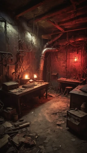 blacksmith,tinsmith,foundry,catacombs,forge,cold room,butcher shop,smelting,basement,cellar,mining facility,dungeon,metallurgy,tavern,salt mine,fallout shelter,the boiler room,mine shaft,chamber,fireplaces,Conceptual Art,Fantasy,Fantasy 31