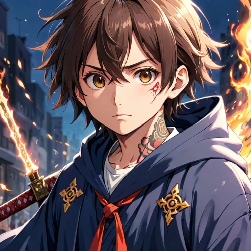 fire background,edit icon,fire devil,wiz,fire master,honolulu,anime boy,sanya,toori,shouta,nikko,chaoyang,fire eyes,togra,phoenix,portrait background,smouldering torches,asagiri,cg artwork,leo,Anime,Anime,Realistic