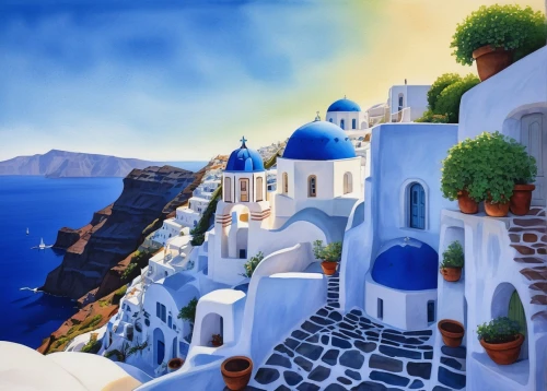 santorini,greek islands,greek island,hellenic,greece,aegean,santorin,greek food,hellas,oia,cat greece,greek feta cheese,aegean sea,skopelos,mediterranean,lakonos,greek,greek orthodox,amorgos,italian painter,Illustration,Japanese style,Japanese Style 05