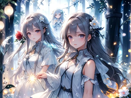 christmas angels,fairies,silver wedding,angels,fairy lanterns,angel lanterns,white butterflies,vintage fairies,bridal veil,wedding couple,little angels,fairy forest,lilies of the valley,fairy galaxy,angel and devil,fairies aloft,two girls,fairy world,twin flowers,winter festival,Anime,Anime,Traditional