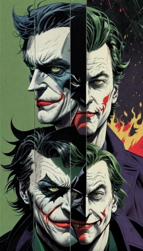 joker,comic characters,comic book,split personality,comic books,comicbook,comics,trinity,comic style,justice league,cover,justice scale,batman,it,three d,a3 poster,comedy and tragedy,rorschach,comicave,greed