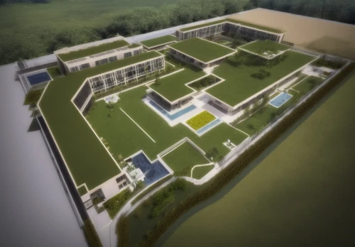 sewage treatment plant,3d rendering,swimming pool,water plant,school design,mansion,military fort,hydropower plant,thermae,facility,pool house,moated castle,aqua studio,solar cell base,artificial island,helipad,moat,private estate,luxury property,contract site