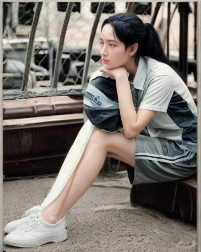 rou jia mo,girl sitting,xuan lian,depressed woman,woman sitting,linen shoes,su yan,kaew chao chom,shuai jiao,bia hơi,mari makinami,female model,woman thinking,photo session in torn clothes,japanese woman,phuquy,sad woman,asian woman,ziu,songpyeon,Common,Common,Film