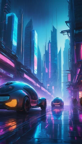 futuristic landscape,futuristic,futuristic car,cyberpunk,3d car wallpaper,elektrocar,cityscape,neon arrows,racing road,electric mobility,mazda rx-7,i8,vapor,fantasy city,lotus 2-eleven,sci fiction illustration,colorful city,concept art,merc,metropolis,Conceptual Art,Oil color,Oil Color 09